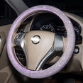 thumbnail image 3 of Car Fuzzy Bling Steering Wheel Cover for Women Purple, 15 Inch Universal with Colorful Diamonds Rhinestone Cute Accessories Crystal Anti-Slip Wheel Protectorer, 3 of 8