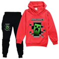thumbnail image 1 of Minecraft Creeper Ensemble Survêtement Enfants Garçons Filles Chandail à Capuchon Hauts Pantalons, 1 of 2