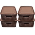 thumbnail image 1 of Set De 4 Cajas, Canastas Organizadoras Tipo Rattan Café, 1 of 6