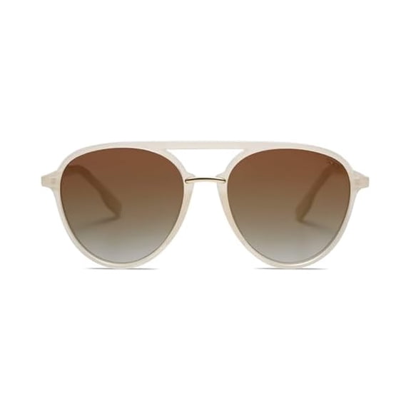 Retro Aviator Polarized Sunglasses for Women Men Double Bridge Ladies Shades