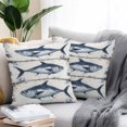 thumbnail image 3 of Outdoor Pillow Cover Blue Tuna Oil Painting Set of 2 Waterproof Throw Pillowcases Vintage Wood Grain Decorative Patio Furniture Pillows for Couch Garden Indoor & Outdoor Use, 3 of 9