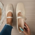 thumbnail image 2 of SuTry Women's Square Toe Mesh Flats Slip On Breathable Knit Mary Jane Style Adjustable Buckle Strap Lightweight Comfortable Casual Walking Shoes(37), 2 of 8