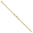 thumbnail image 2 of 14k Yellow Gold Bracelet Medical Curb 5.5 mm 6 in Soft Diamond Shape Red Enamel ID, 2 of 4
