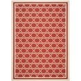 thumbnail image 5 of SAFAVIEH Courtyard Allison Geometric Bordered Indoor/Outdoor Area Rug, 2'7" x 5', Red/Bone, 5 of 11