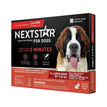 UPC: 0841664601048 | NEXTSTAR Flea & Tick Topical Prevention for Dogs 89-132 lbs 3-Month Supply