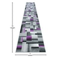 thumbnail image 4 of Emma + Oliver 3x16 Modern Cubist Olefin Accent Runner Rug in Gradient Shades of Black, Gray and Purple with Natural Jute Backing, 4 of 6