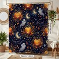 thumbnail image 2 of Halloween Shower Curtain, Night Pumpkin Polyester Fabric Bathroom Decor Curtain, Machine Washable Waterproof, Halloween Holiday Gift for Women Men, 72 x 72 Inches, 2 of 7