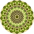 thumbnail image 1 of Ahgly Company Indoor Round Patterned Olive Green Area Rugs, 5' Round, 1 of 6