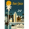 thumbnail image 5 of San Jose, California, Retro Skyline Series, Lantern Press, Premium Playing Cards, 52 Card Deck with Jokers, USA Made, 5 of 5