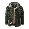 thumbnail image 4 of Fexilor Men's Flannel Shirt Jacket with Hood Long Sleeve Fleece Coat,Size L, 4 of 5