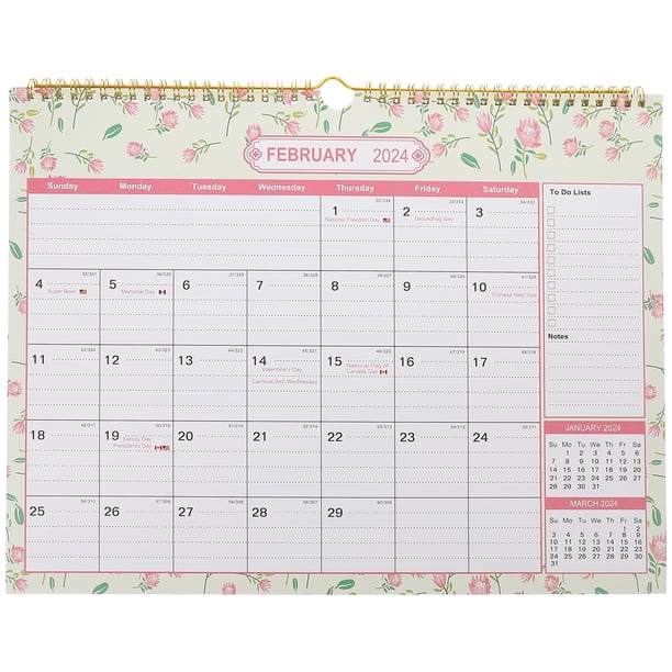 Calendario de cuenta regresiva Calendario de pared en inglés Calendario mensual Calendario para colgar en la pared para el hogar