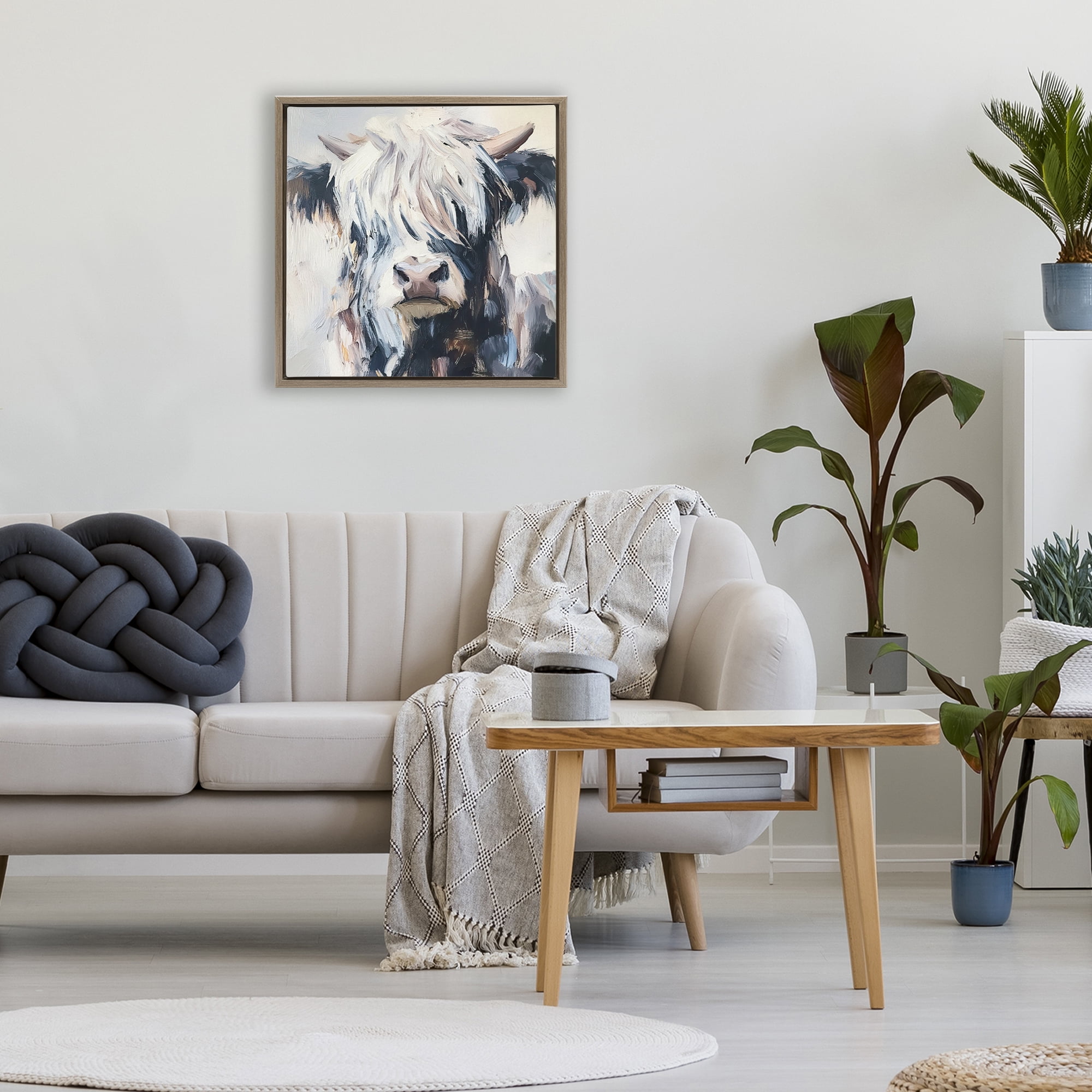 Stupell Industries Scruffy Little Highland Brown Framed Floater Canvas Wall Art, design by Tina LeCour