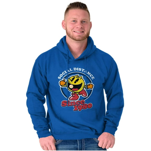 PACMAN Social Distance Funny Gamer Hoodie Sweatshirt Women Men Brisco Brands S