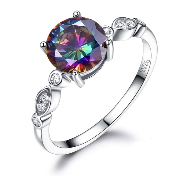 Mystic Topaz Engagement Ring for Women Sterling Silver Ginger Lyne Collection