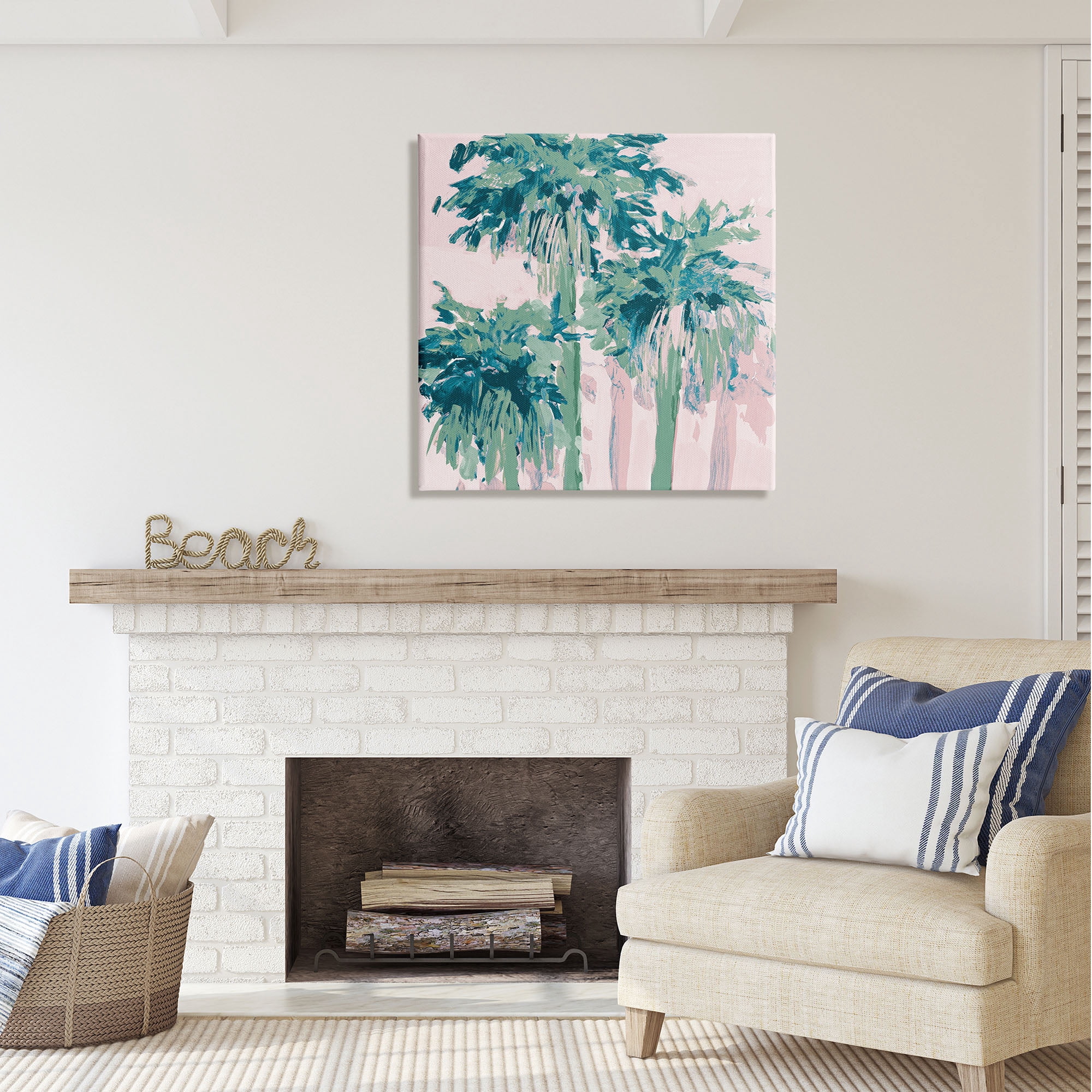 Stupell Industries Abstract Palms Trees Botanical & Floral Painting Gallery Wrapped Canvas Print Wall Art, 30 x 30