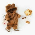 thumbnail image 2 of Jamsmile Toddler Boys Outfits Sets Cozy Winter Fuzzy Bear Hooded Jackets And Pants Soft Warm Two Piece Children Boys Sets, 2 of 9