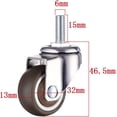 thumbnail image 2 of 4pcs M6 x 15mm Swivel Furniture Casters with 32mm Thread TPE Soft Rubber 32mm Thread, 2 of 4