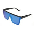 thumbnail image 4 of Oversized Flat Top Retro Square Aviator Frame Mirror Lens Unisex Sunglasses, 4 of 8