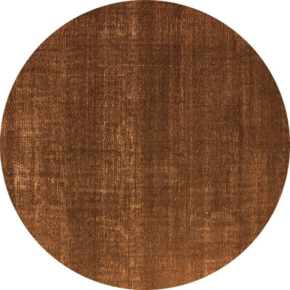 Ahgly Company Indoor Round Oriental Orange Industrial Area Rugs, 4' Round