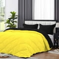 thumbnail image 4 of D.N.G. BEDDINGS 5 Piece Luxury Reversible Diamond Pattern Comforter Set Premium Super Soft, All Season 800 TC, 100% Egyptian Cotton Full/Queen Size Yellow/Black Solid Color, 4 of 7