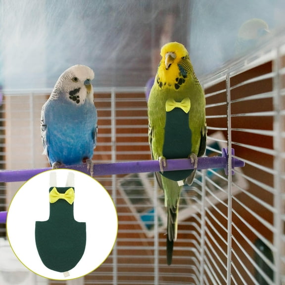 Toyvian Lightweight Green Bird Diaper Flight Suit for Cockatiels Adjustable Comfortable Fit