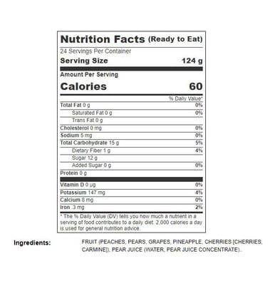 Del Monte In Juice Fruit Cocktail, 105 oz - Case of 6