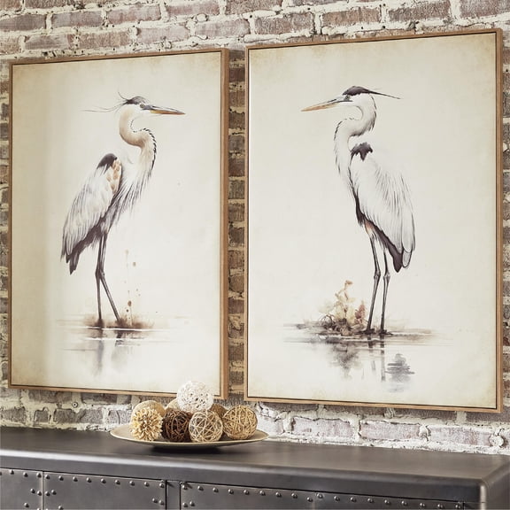 Signature Design by Ashley Aubinell Canvas Art (Set of 2) Coastal Canvas Art for Living Room or Bedroom