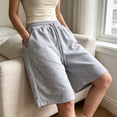 thumbnail image 2 of LEKWK Bermuda Shorts for Women High Waisted Drawstring Wide Leg Shorts Knee Length Loose Long Shorts with Pockets Summer Casual Athletic Outfits, 2 of 6
