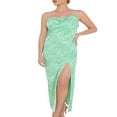 thumbnail image 2 of POINTERTECK Femmes Col Capot Bretelles Spaghetti Midi Robe Côté Fendue Sans Manches Dos Froncé Bodycon Formelle Longues Robes, 2 of 4