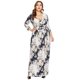 thumbnail image 1 of Vestido largo de talla grande para mujer Cuello en V Manga tres cuartos Vendaje Vestido largo elegan Abanopi Vestido, 1 of 7