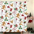 thumbnail image 1 of Cortina de ducha de Navidad para baño, diseño de pan de jengibre, hombre, estrellas, renos, muñeco de nieve, decoración de baño, lavable, duradera, tela de poliéster, 1 of 4