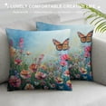 thumbnail image 3 of PHYHOO  Floral Throw Pillow Covers Pink Floral Romantic Wildflower Plants Decoration Pillow Cover Nature Scenery Cushion  for Couch Sofa Bedroom Car, 3 of 5