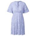 thumbnail image 3 of Nueva moda mujer encaje vestido de flores sin mangas escote en v cuello color sólido elegante pri Romacci Vestido de mujer, 3 of 7