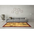 thumbnail image 3 of Ahgly Company Indoor Rectangle Checkered Brown Modern Area Rugs, 3' x 5', 3 of 4