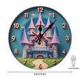 thumbnail image 2 of Fantasy Castle Wall Clock 10 Inch Silent Non Ticking Round Clock Decoration for Living Room Kitchen Bedroom Bathroom Office Classroom, 2 of 8