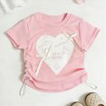 thumbnail image 2 of Sgkm Shirts for Girls Cute Bow Preppy Graphic Tee Summer Top Cotton Crewneck Regular Fit Everyday Wear Red 11-12 Years, 2 of 5
