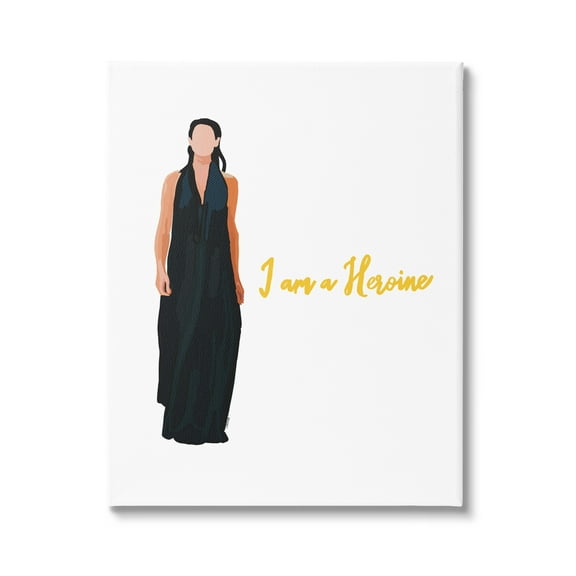 Stupell Industries I Am A Heroine Glam Fashion Woman Encouraging Phrase Graphic Art Gallery Wrapped Canvas Print Wall Art, Design by Amelia Noyes