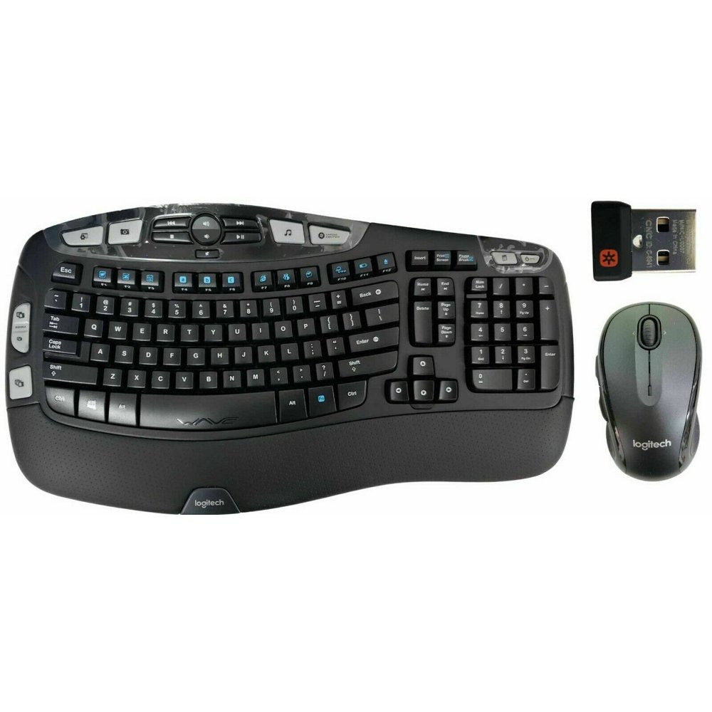 Logitech Wireless Wave MK550 QWERTY Keyboard K350 & Laser Mouse M510 w