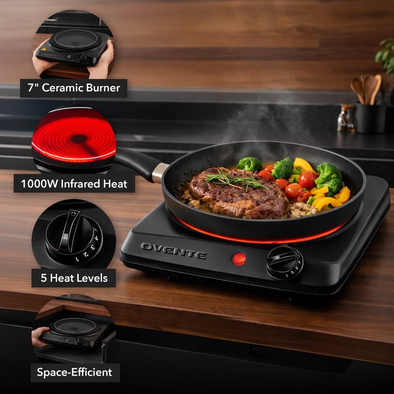 Ovente Infrared Single Burner Cooktop, 1000W photo 2