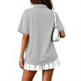 thumbnail image 5 of Polo Shirts for Women Button Collared Summer Short Sleeve Tops Lightweight Work Golf Shirt Womens Blouses Light Gray L, 5 of 9