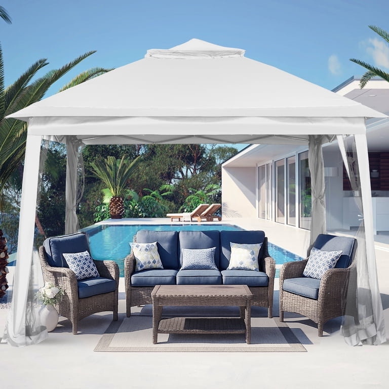 Ainfox 11x11 ft Pop Up Canopy Gazebo with Mosquito Netting photo 3