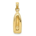 thumbnail image 3 of FB Jewels 14k White and Yellow Two Tone Gold 3D Wave Runner with white Moveable Seat Pendant, 3 of 4