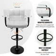 thumbnail image 5 of Soontrans Bar Stools Set of 2 Swivel Counter Height Stools with Arms and Back, Adjustable Island Chairs for Kitchen, Modern Barstools with Backrest and Armrest(White, 2Pcs), 5 of 9
