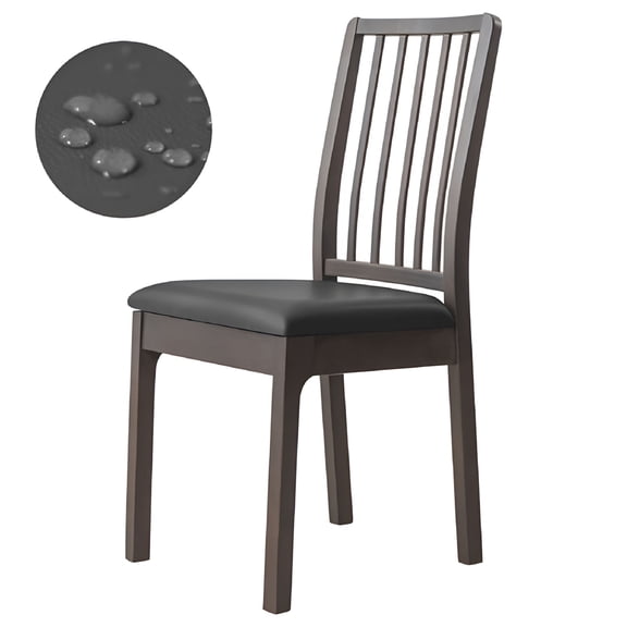 LAMIRO Long Lasting Durability Dining Room PU Leather Chair Cover - Waterproof and Stain-Resistant