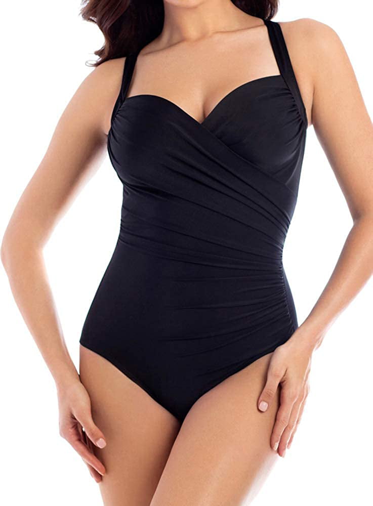 Black 14DD Miraclesuit Tahitian Temptress Wire-Free One-Piece DD-Cups