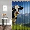 thumbnail image 2 of Fenyluxe Cow Field Mountains Quick-Drying Shower Curtain Set for Bathroom 100% Polyester Home Bathtubs Decoration with Hooks 36x72, 2 of 7
