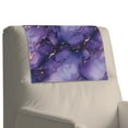 thumbnail image 4 of COEQINE Headrest Cover for Recliner Chair, Waterproof PU Leather Couch Headrest Covers with Hook & Loop Straps, Furniture Protector for Theater Seat, 17x27 Inch, Marble Purple, 2 Pieces, 4 of 7