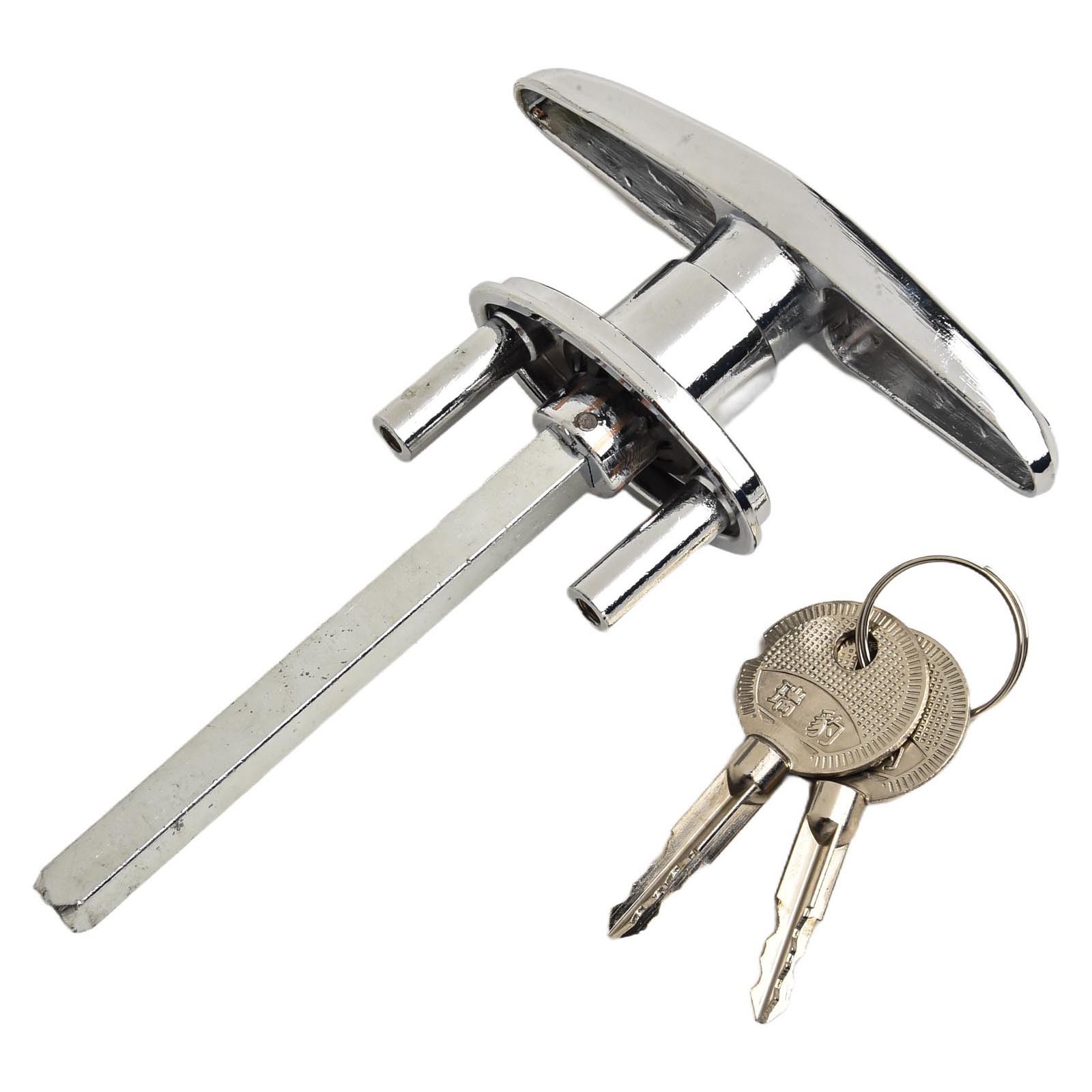 Garage Door T Lock Handle With 2 Keys - Secure Replacement Lock