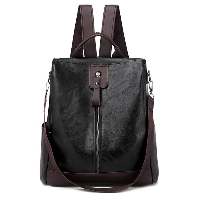 Mochila de PU para mujer, bolso de hombro convertible para viaje, de diseñador, informal, para universidad, 30x29x12cm