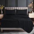 thumbnail image 6 of 4-Piece Extra Deep Pocket Sheet Set | Fits 18 to 21 Inch Mattresses, Soft Cooling Microfiber, Hotel Luxury, Wrinkle & Fade Resistant, OEKO-TEX Certified | Utopia Bedding, Queen, Black, 6 of 6